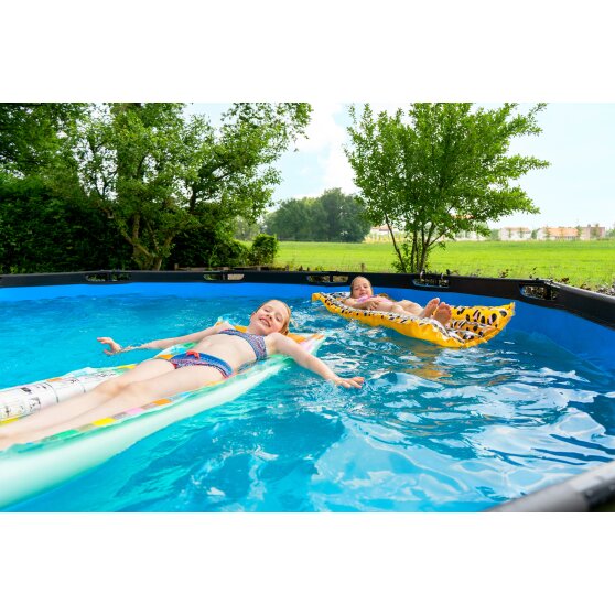 EXIT Stone pool ø488x122cm with sand filter pump - grey