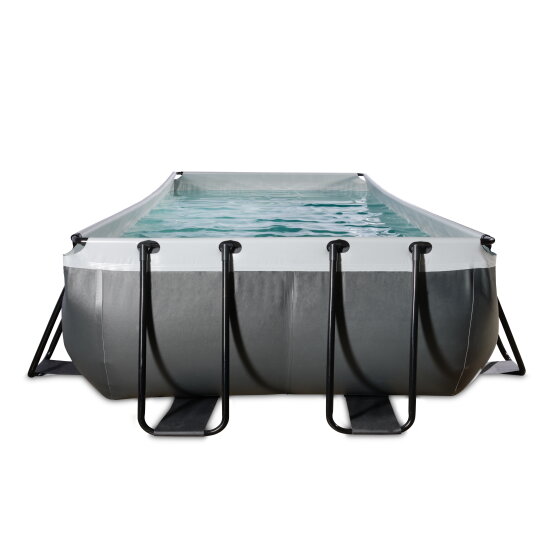 EXIT Black Leather pool 400x200x100cm with filter pump - black