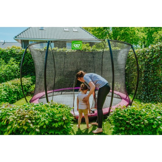 EXIT Silhouette ground trampoline ø427cm with safety net - pink