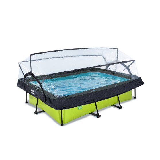 EXIT Lime pool 220x150x65cm with filter pump and dome - green