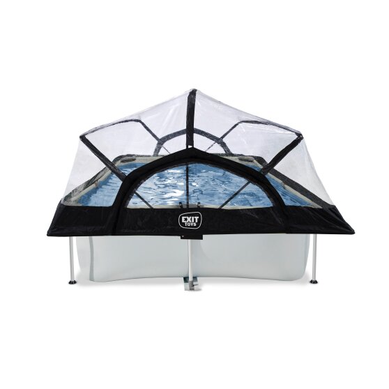 EXIT Soft Grey pool 300x200x65cm with filter pump and dome - grey