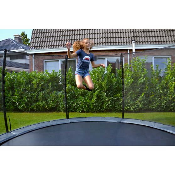 EXIT Elegant Premium ground trampoline ø366cm with Deluxe safety net - grey