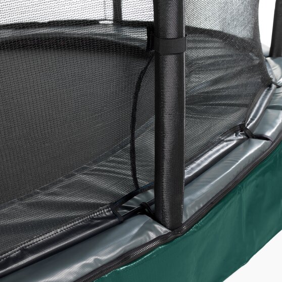 EXIT Elegant Premium ground trampoline ø427cm with Deluxe safety net - green