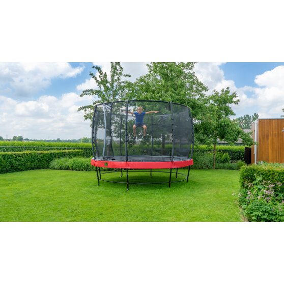 EXIT Elegant Premium trampoline ø253cm with Deluxe safetynet - red