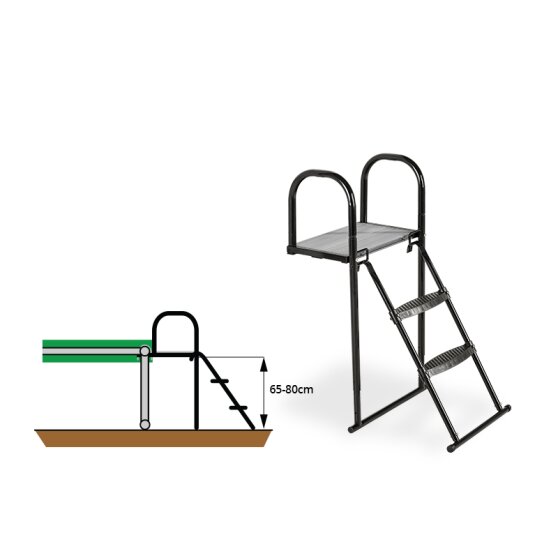 EXIT trampoline platform with ladder for frame height of 65-80cm