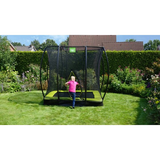 EXIT Silhouette ground trampoline 153x214cm with safety net - green