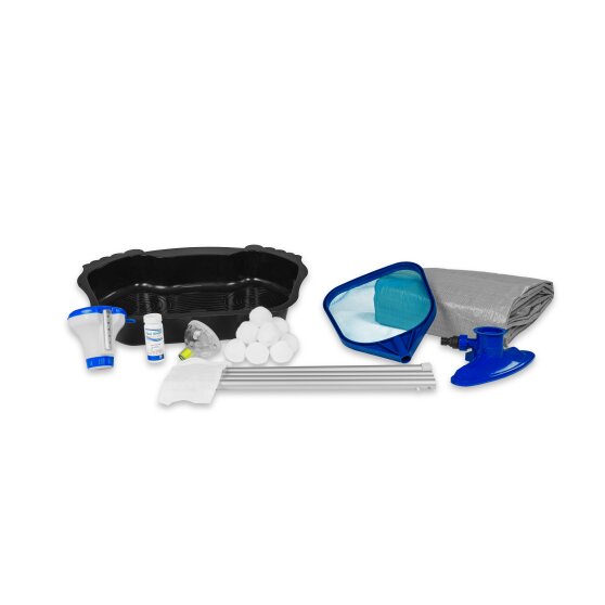 EXIT Black Leather pool ø450x122cm with sand filter pump and dome and accessory set - black