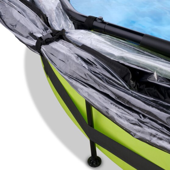 EXIT Lime pool ø360x76cm with filter pump and dome - green