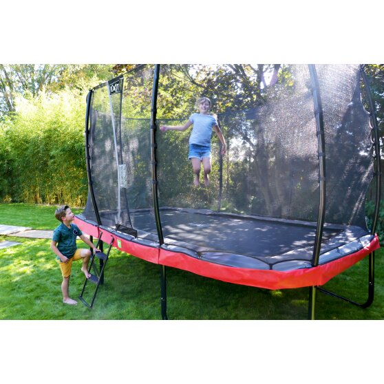 EXIT Elegant trampoline 214x366cm with Economy safetynet - green