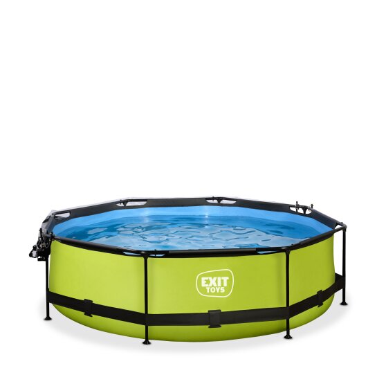 EXIT Lime pool ø300x76cm with filter pump and dome - green