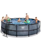 EXIT Stone pool ø488x122cm with sand filter pump - grey