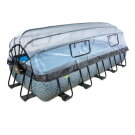 EXIT Stone pool 540x250x100cm with sand filter pump and dome and heat pump - grey
