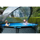 EXIT Stone pool ø427x122cm with sand filter pump and dome and heat pump - grey