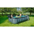 EXIT Stone pool 540x250x122cm with sand filter pump and dome and heat pump - grey