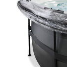 EXIT Black Leather pool ø450x122cm with sand filter pump and dome and accessory set - black