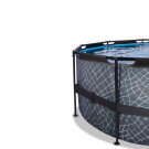 EXIT Stone pool ø488x122cm with sand filter pump and dome and heat pump - grey