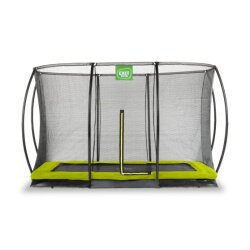 EXIT Silhouette ground trampoline 214x305cm with safety net - green