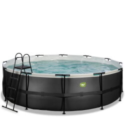 EXIT Black Leather pool ø488x122cm with filter pump - black