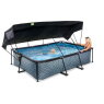 EXIT Stone pool 300x200x65cm with filter pump and canopy - grey