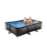 EXIT Black Wood pool 300x200x65cm with filter pump - black