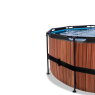 EXIT Wood pool ø427x122cm with sand filter pump - brown