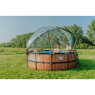 EXIT Wood pool ø427x122cm with sand filter pump and dome - brown