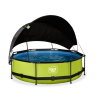 EXIT Lime pool ø300x76cm with filter pump and canopy - green