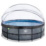 EXIT Stone pool ø450x122cm with sand filter pump and dome - grey