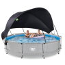 EXIT Soft Grey pool ø360x76cm with filter pump and canopy - grey