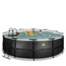 EXIT Black Leather pool ø450x122cm with filter pump - black