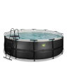 EXIT Black Leather pool ø427x122cm with sand filter pump - black