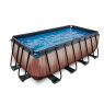 EXIT Wood pool 400x200x122cm with sand filter pump - brown